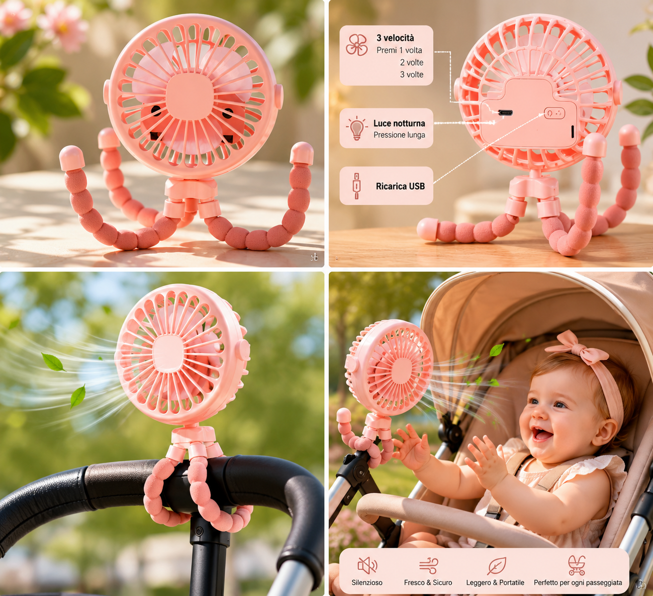 Ventilatore flessibile per passeggino Lunaria Baby™